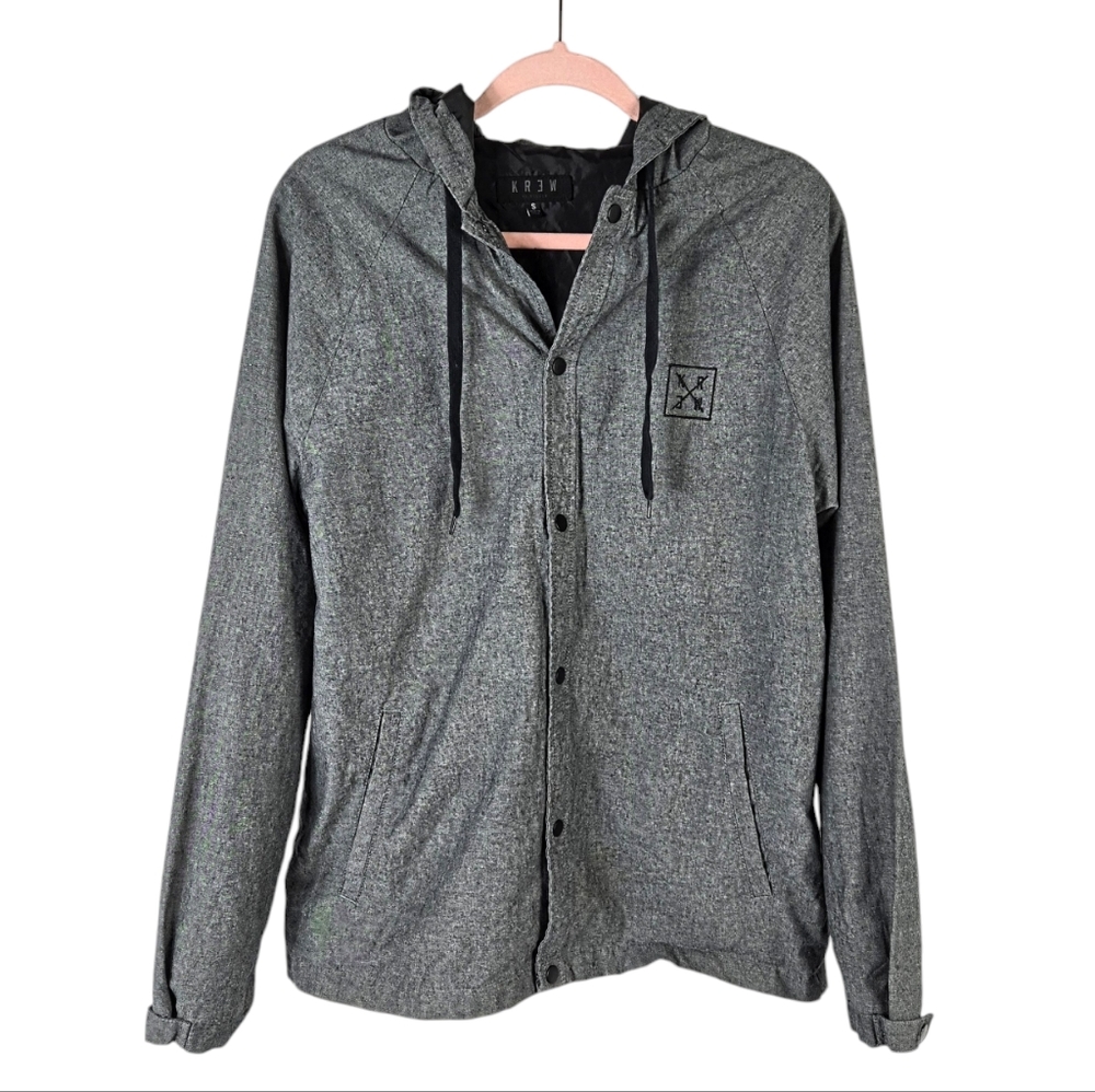 KR3W Grey Snap Buttoned Lightweight Cotton Jacket